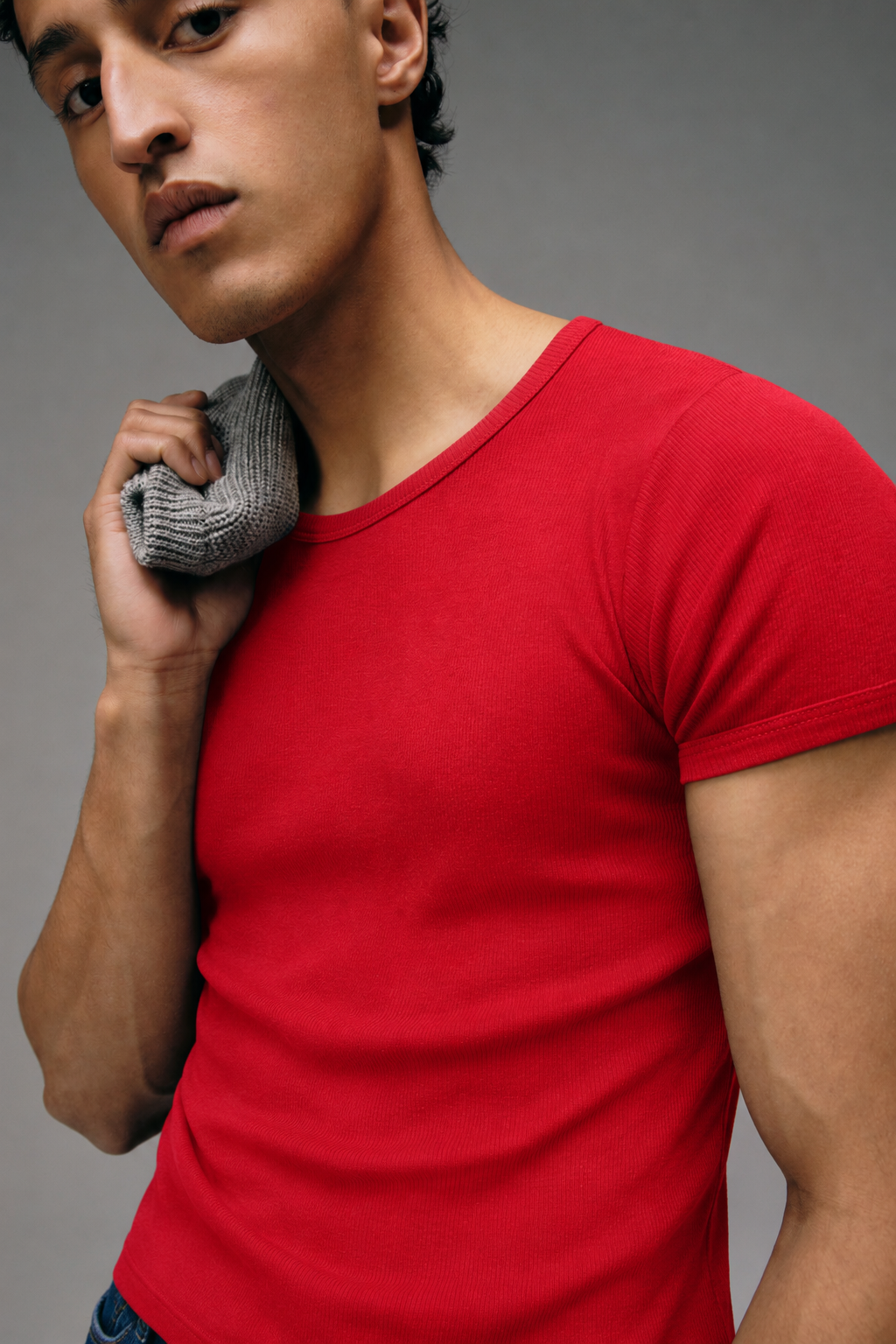 Maillot de Corps Homme Rouge en coton pima made in france