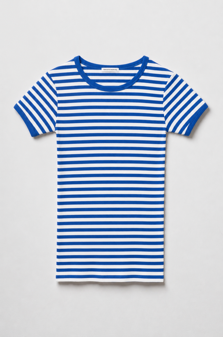 Maillot de Corps Rayé Bleu Ecru en coton Bio