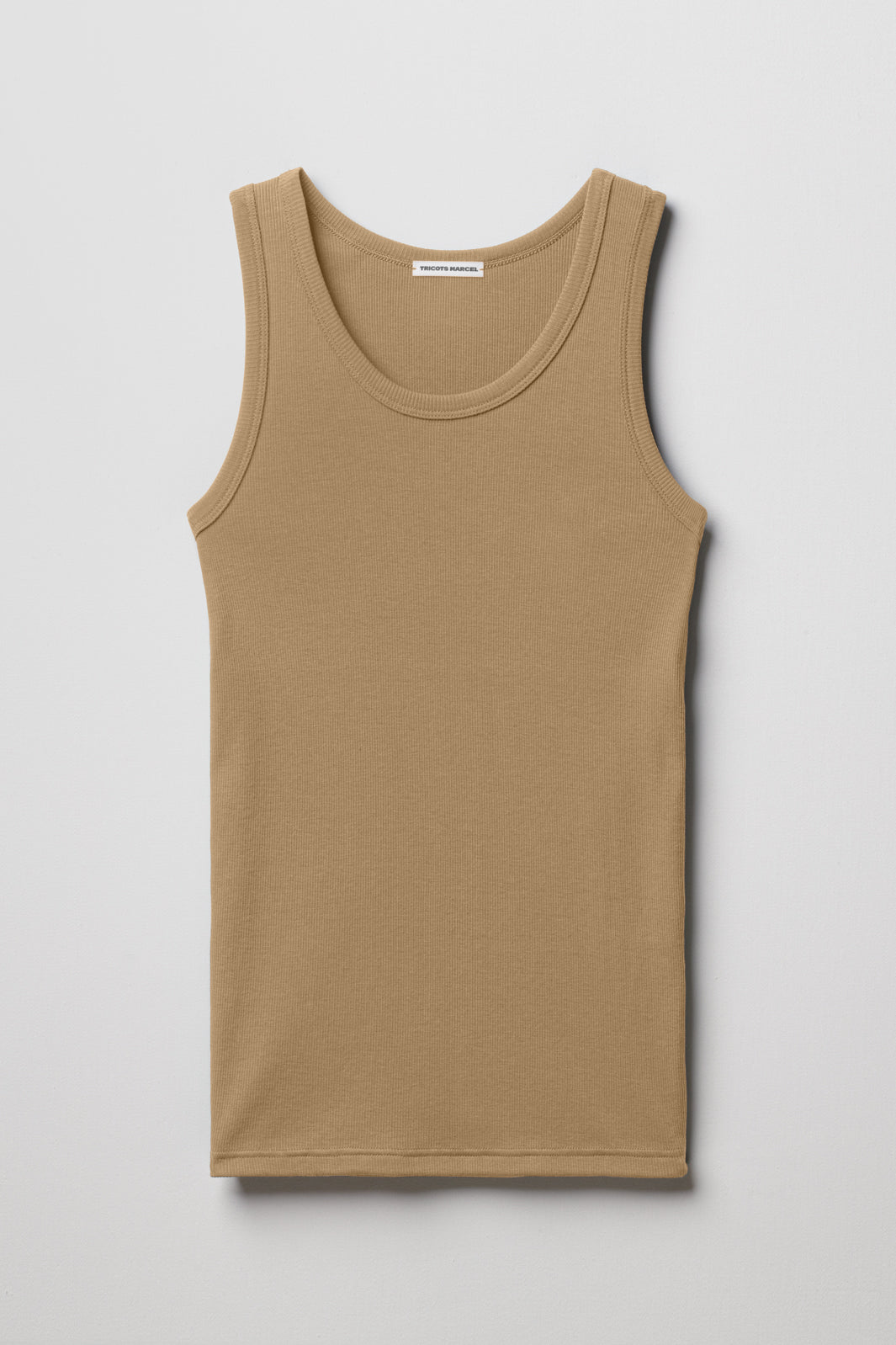 débardeur marcel beige kraft en coton Pima