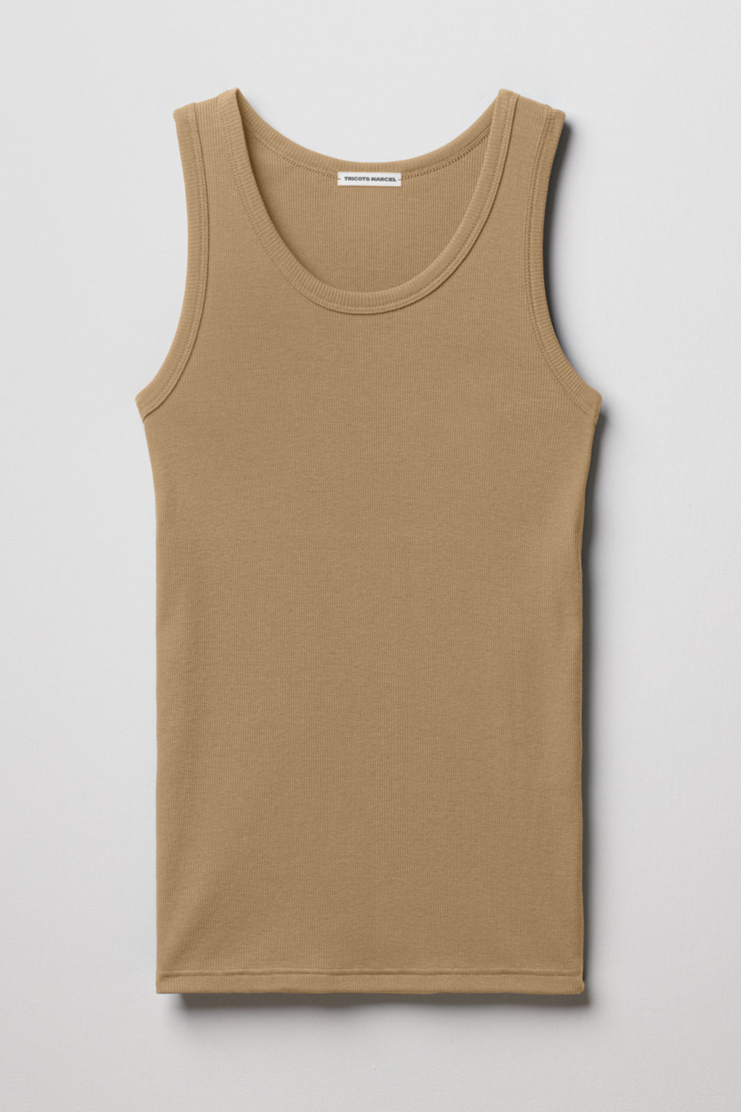 débardeur marcel beige kraft en coton Pima