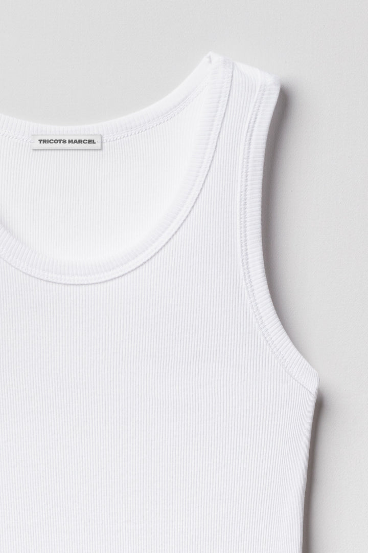 Débardeur Marcel Blanc en coton