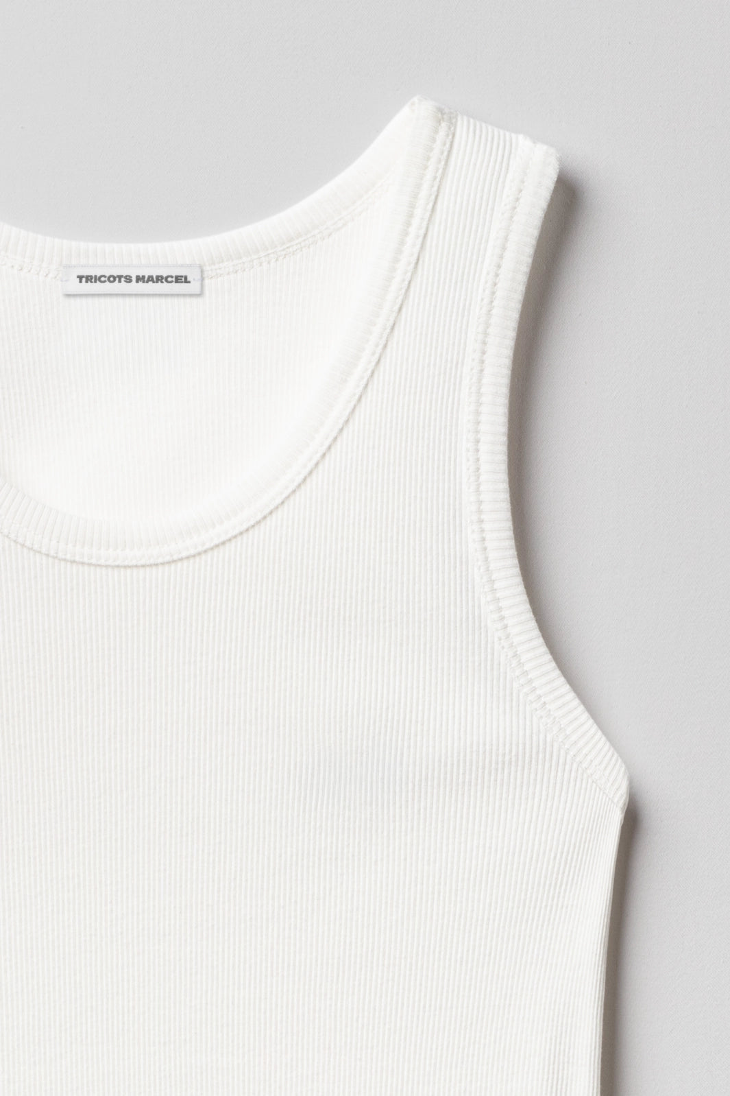 Débardeur Marcel Ecru côtelé Made in France