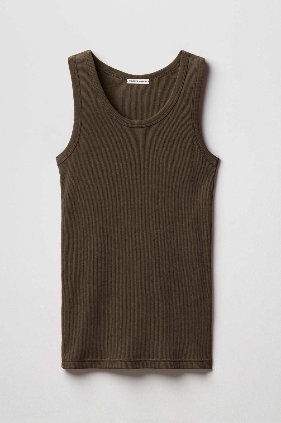 débardeur marcel marron en coton