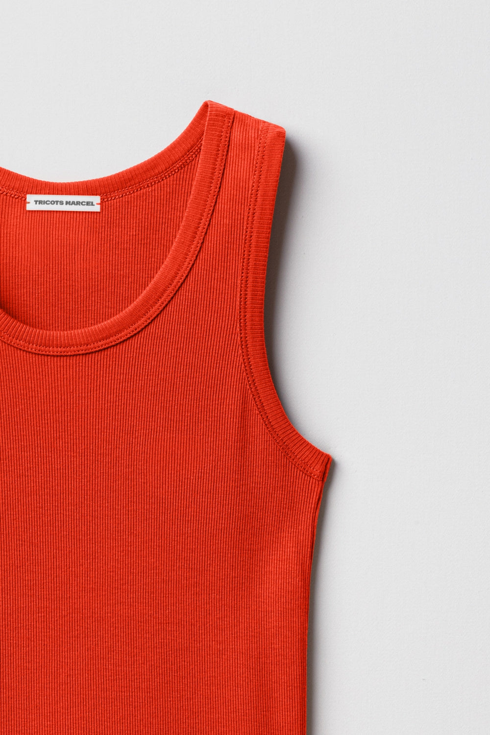 débardeur marcel orange en coton made in France