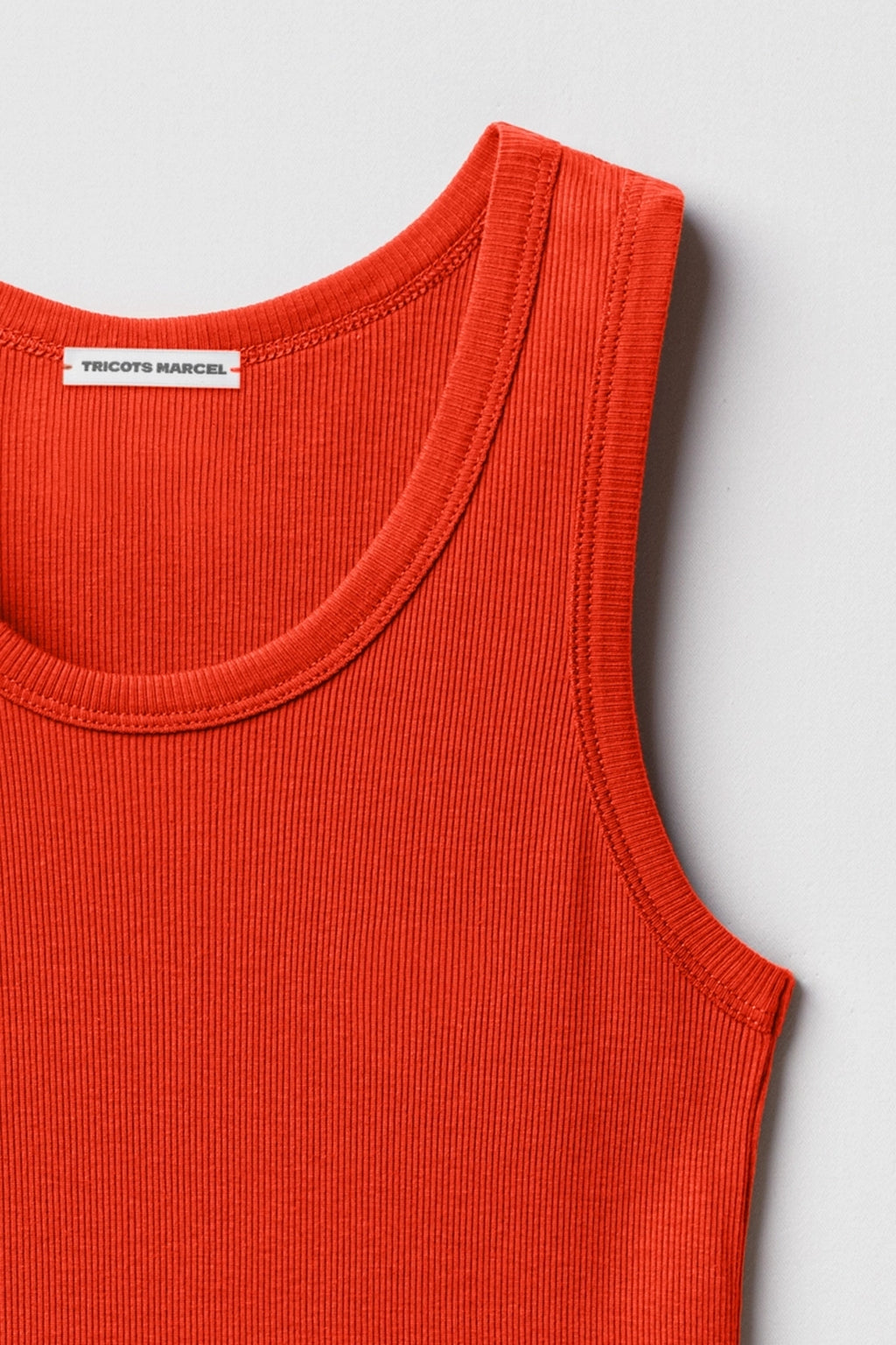 débardeur marcel orange en coton made in France
