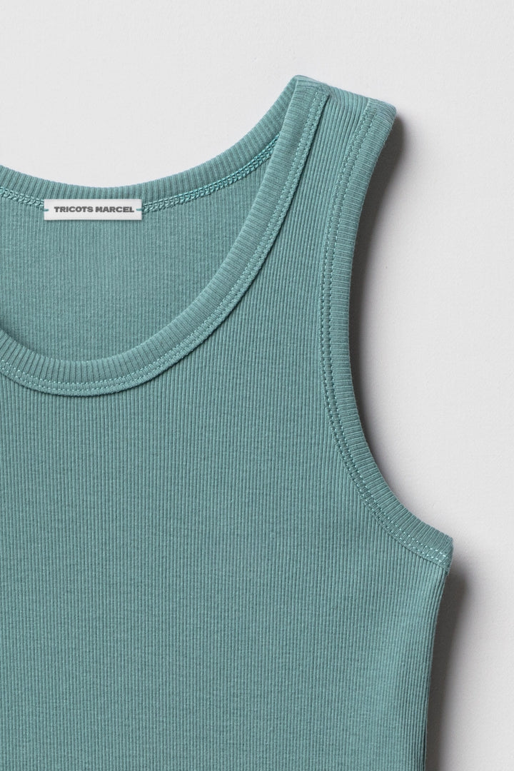 Débardeur Marcel Vert Lagon en coton