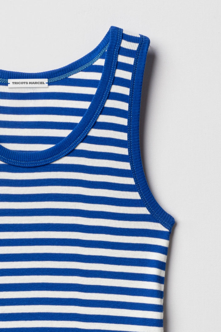 Débardeur Marinière Rayé Bleu Ecru en coton