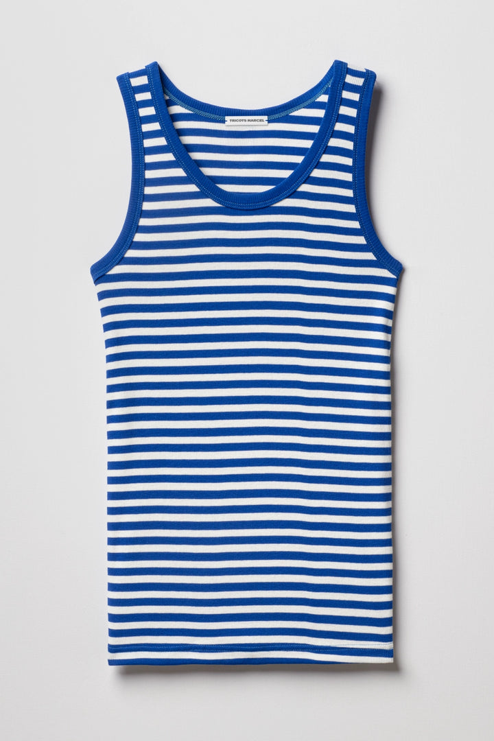 Débardeur Marinière Rayé Bleu Ecru made in France
