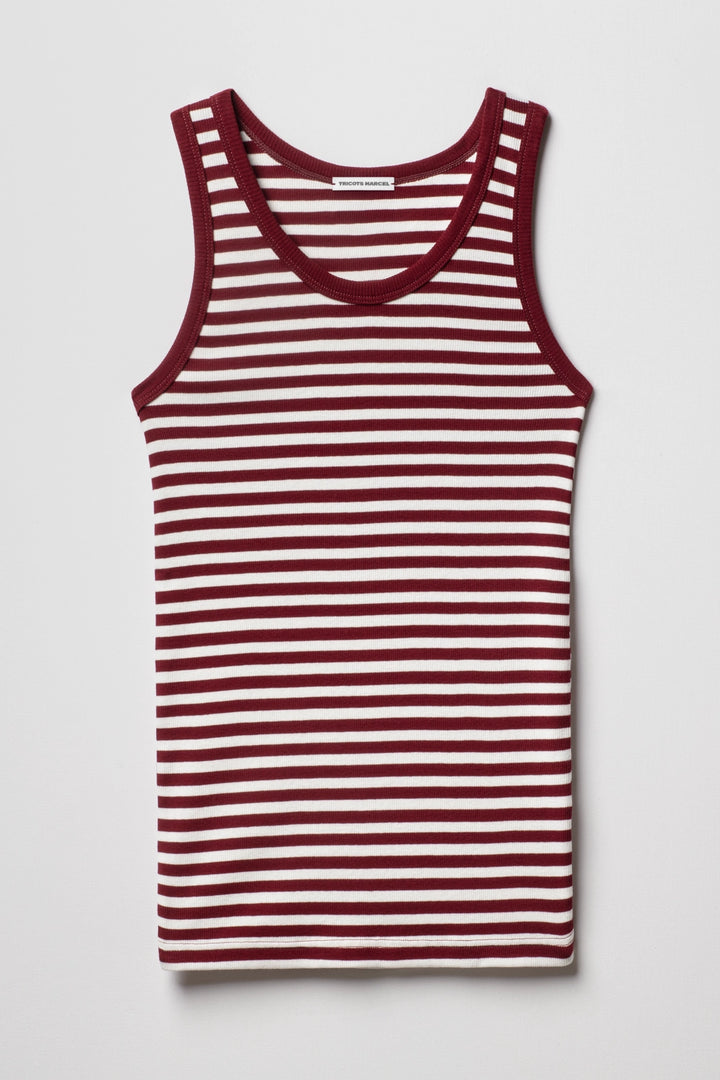 Débardeur Marinière rayé Bordeaux Ecru made in France