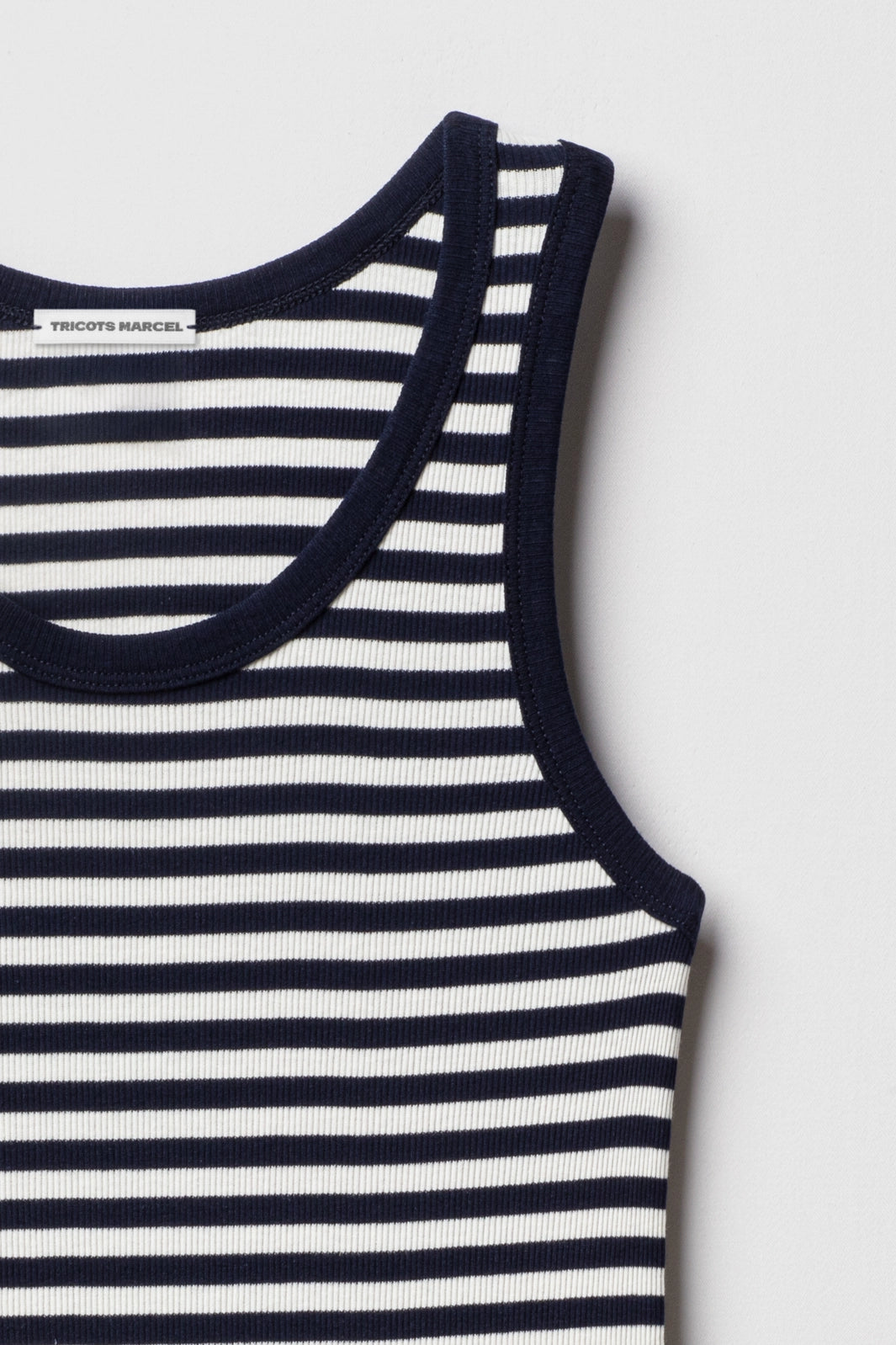 Débardeur Marinière rayé Bleu Marine Ecru en coton