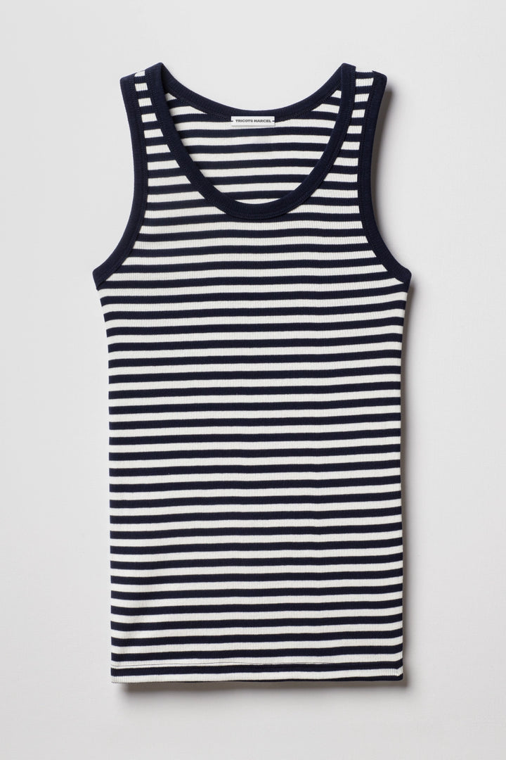 Débardeur Marinière rayé Bleu Marine Ecru made in France
