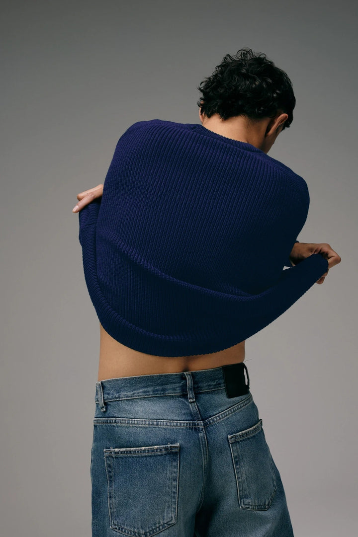 Pull Homme Laine Mérinos - Bleu