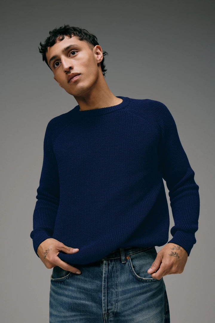Pull Homme Laine Mérinos - Bleu