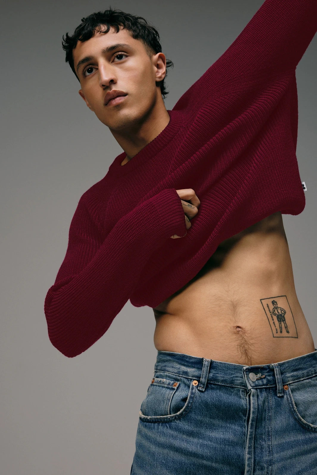 Pull Homme Rouge Rubis en Laine Mérinos made in France