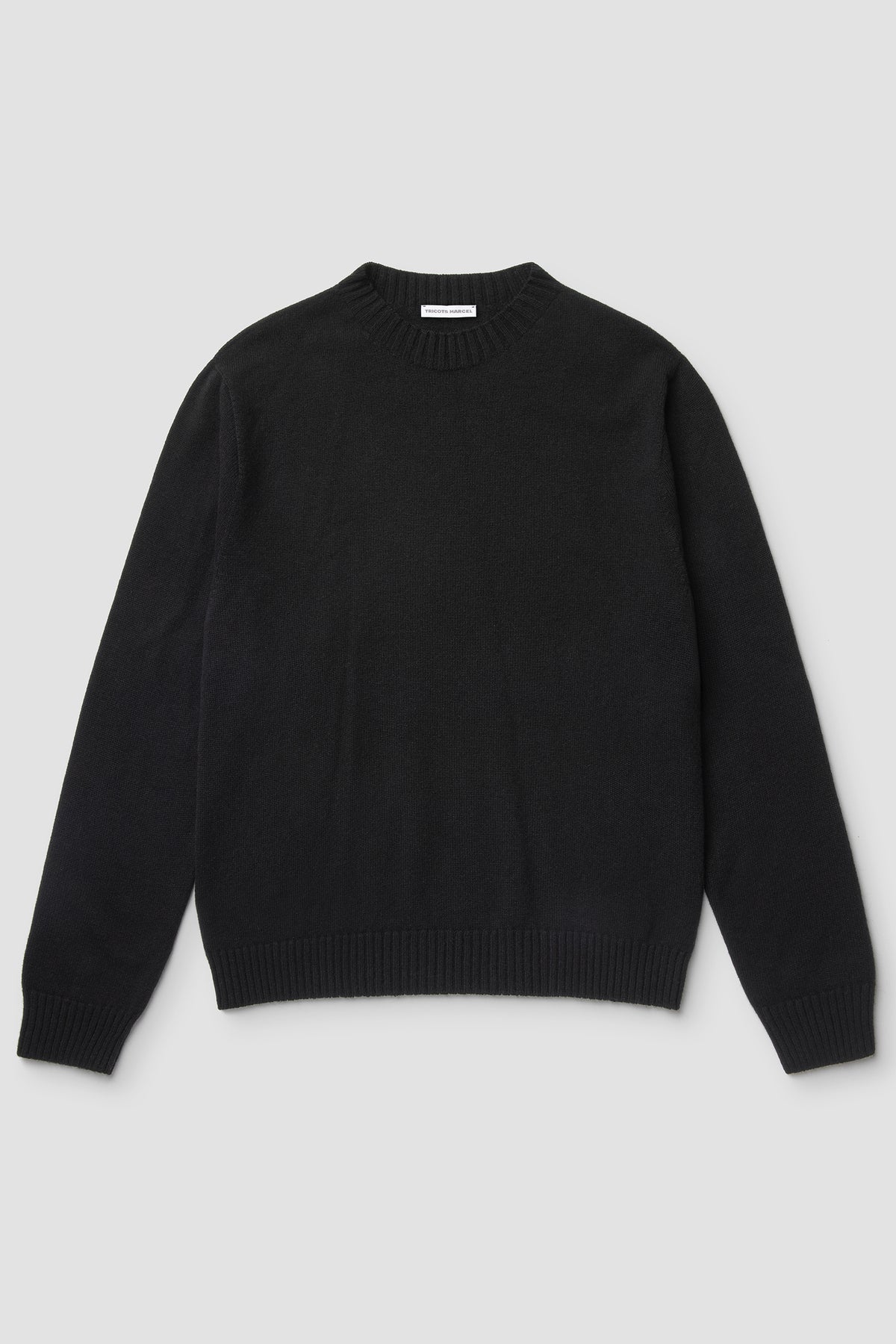 Pull Noir en Laine Mérinos et Cachemire Made in France