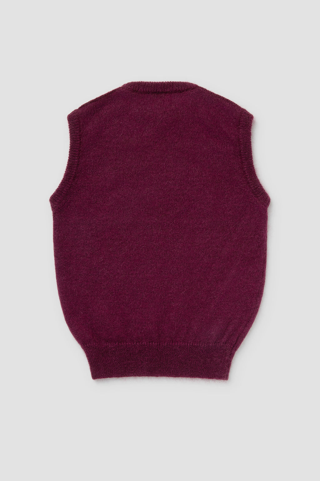 Dos Pull sans manche Bordeaux en Mohair