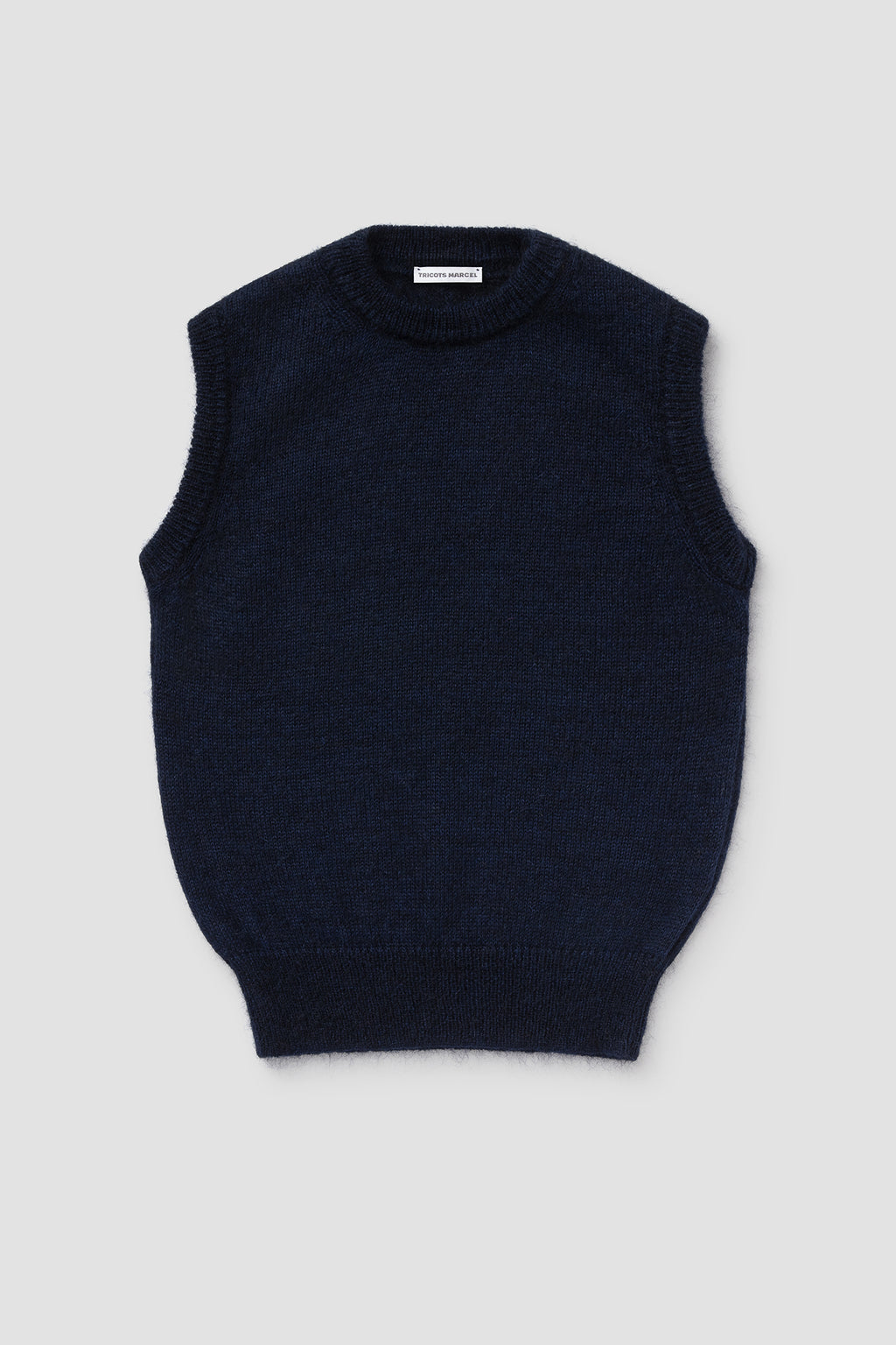 Pull sans manche Bleu Marine en Mohair Made in France