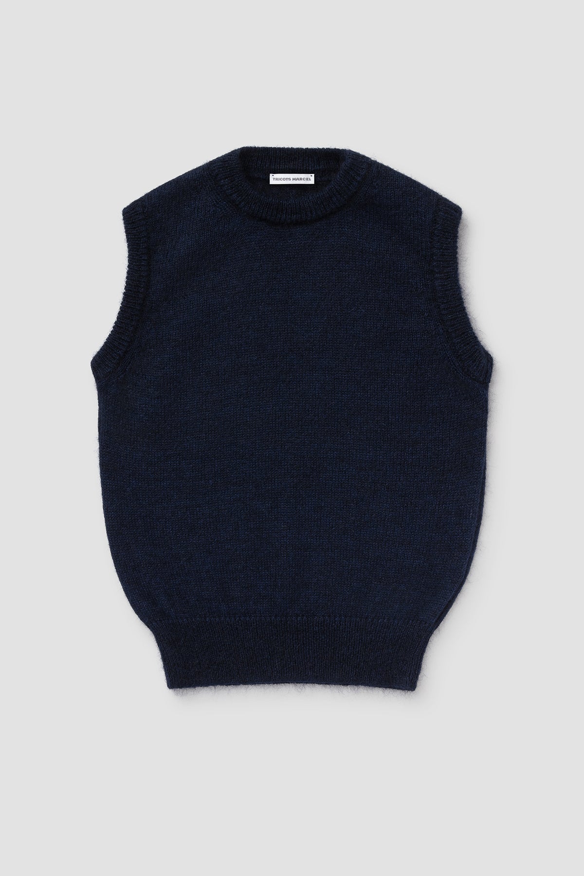 Pull sans manche Bleu Marine en Mohair Made in France