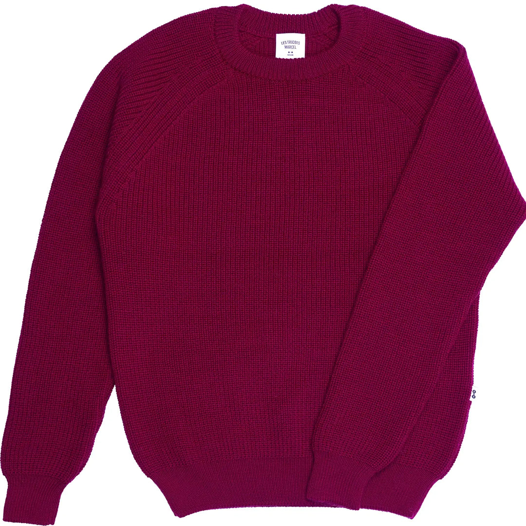 Le pull en laine mérinos bordeaux