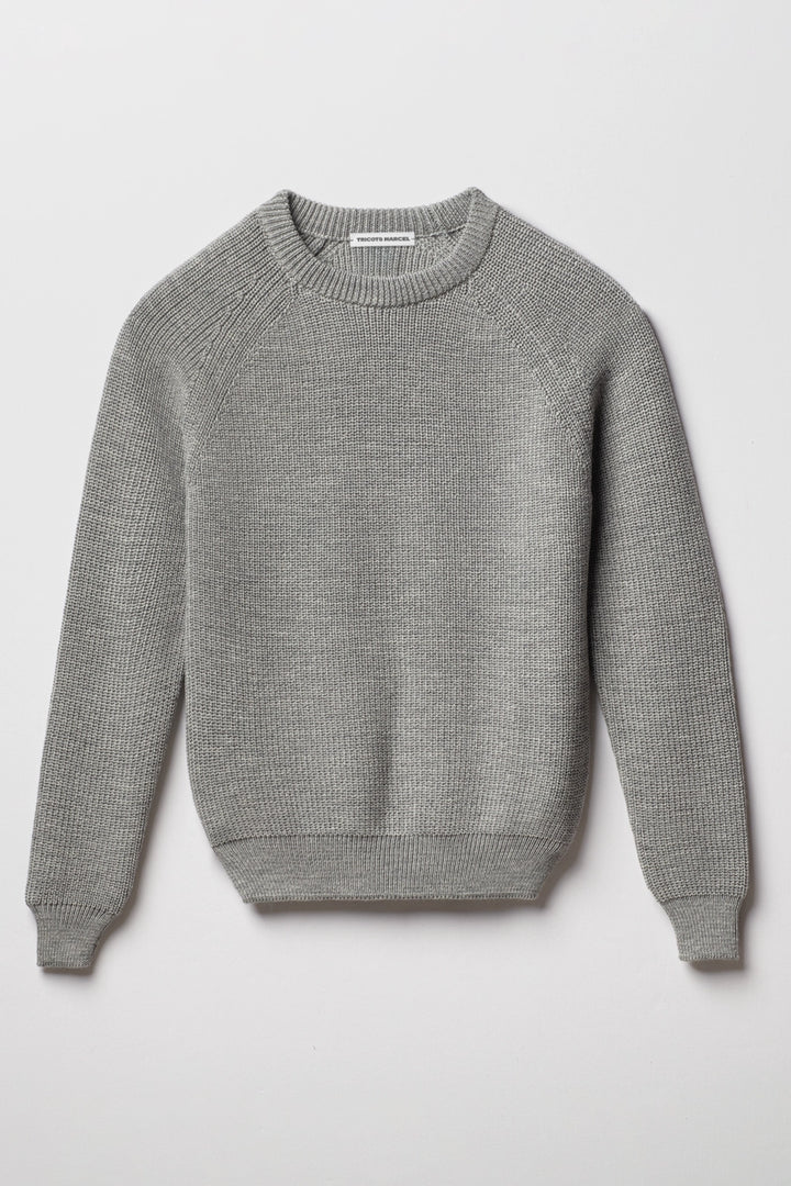 Pull Gris en Laine Mérinos Made in France