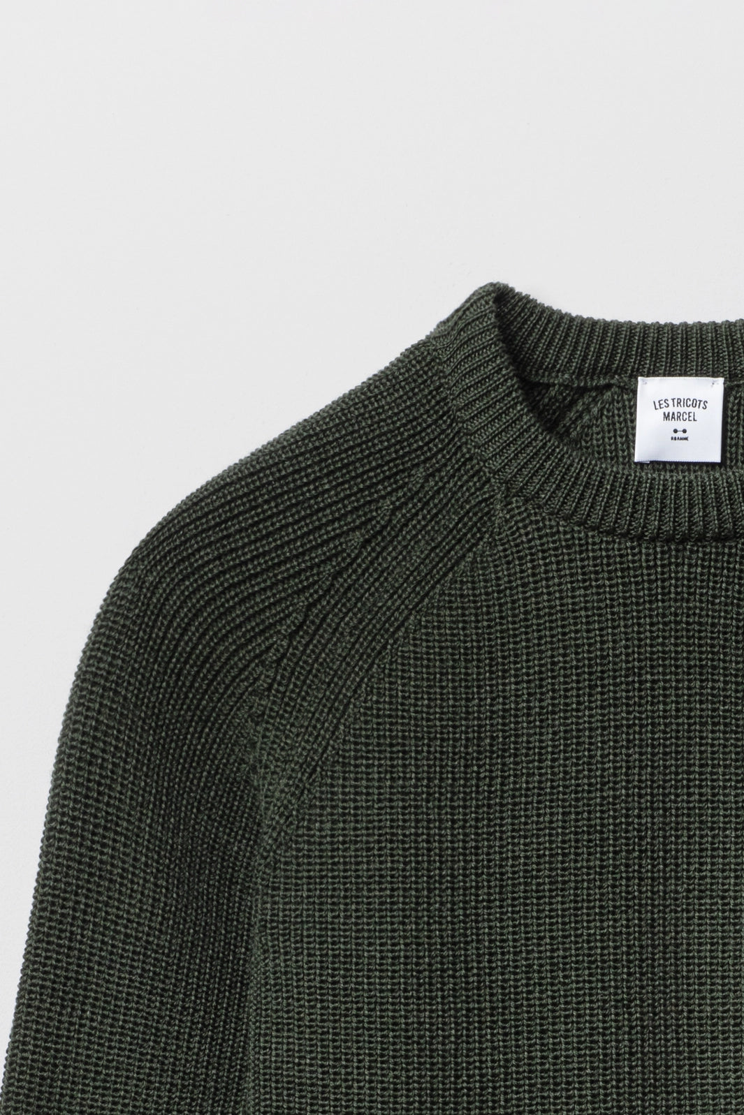 Kaki green men's sweater, merino wool Les Tricots