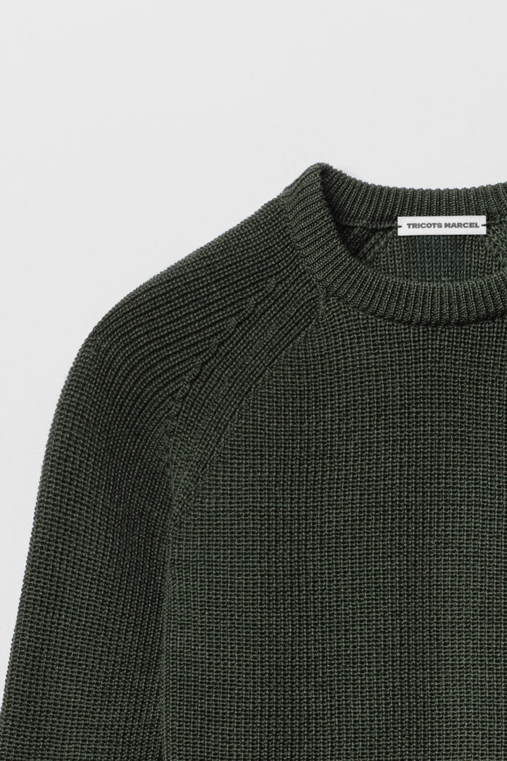 Pull kaki en Laine Mérinos Doux et Chaud