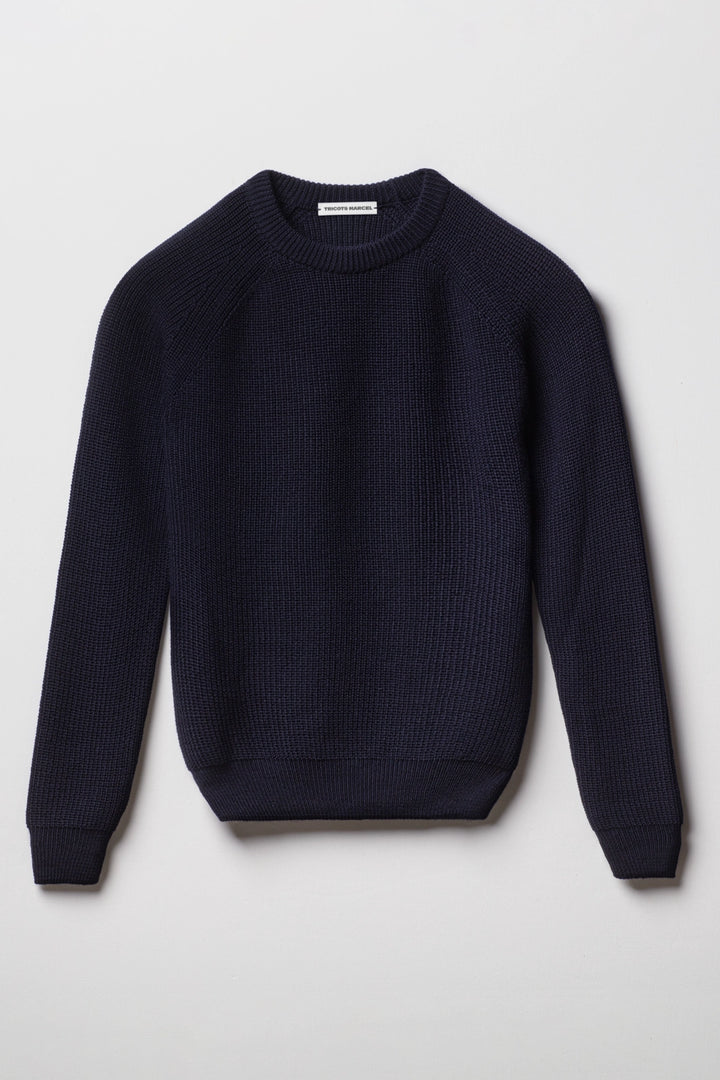 Pull Bleu Marine en Laine Mérinos Made in France