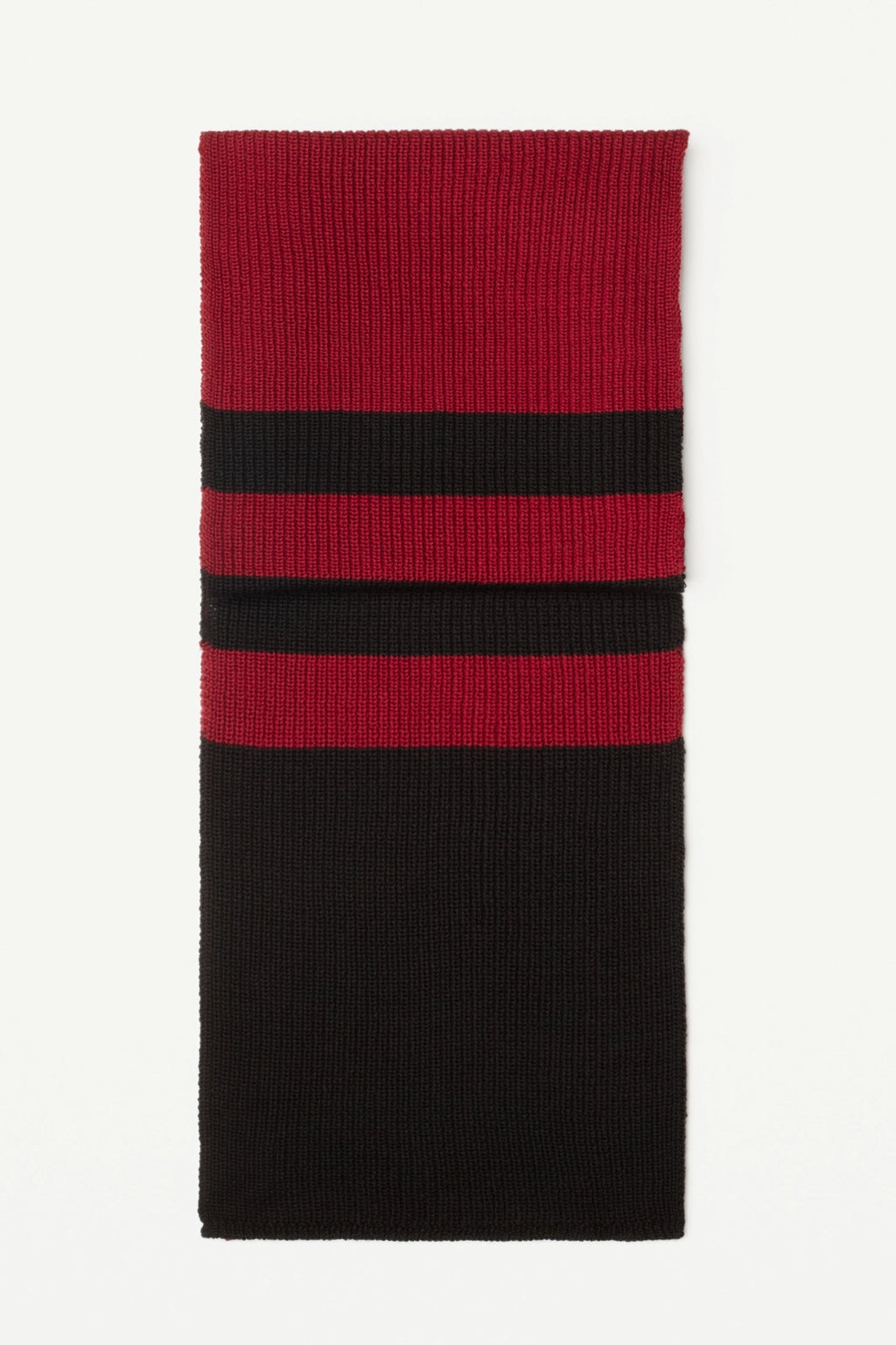 Echarpe laine rayée rouge et noir
