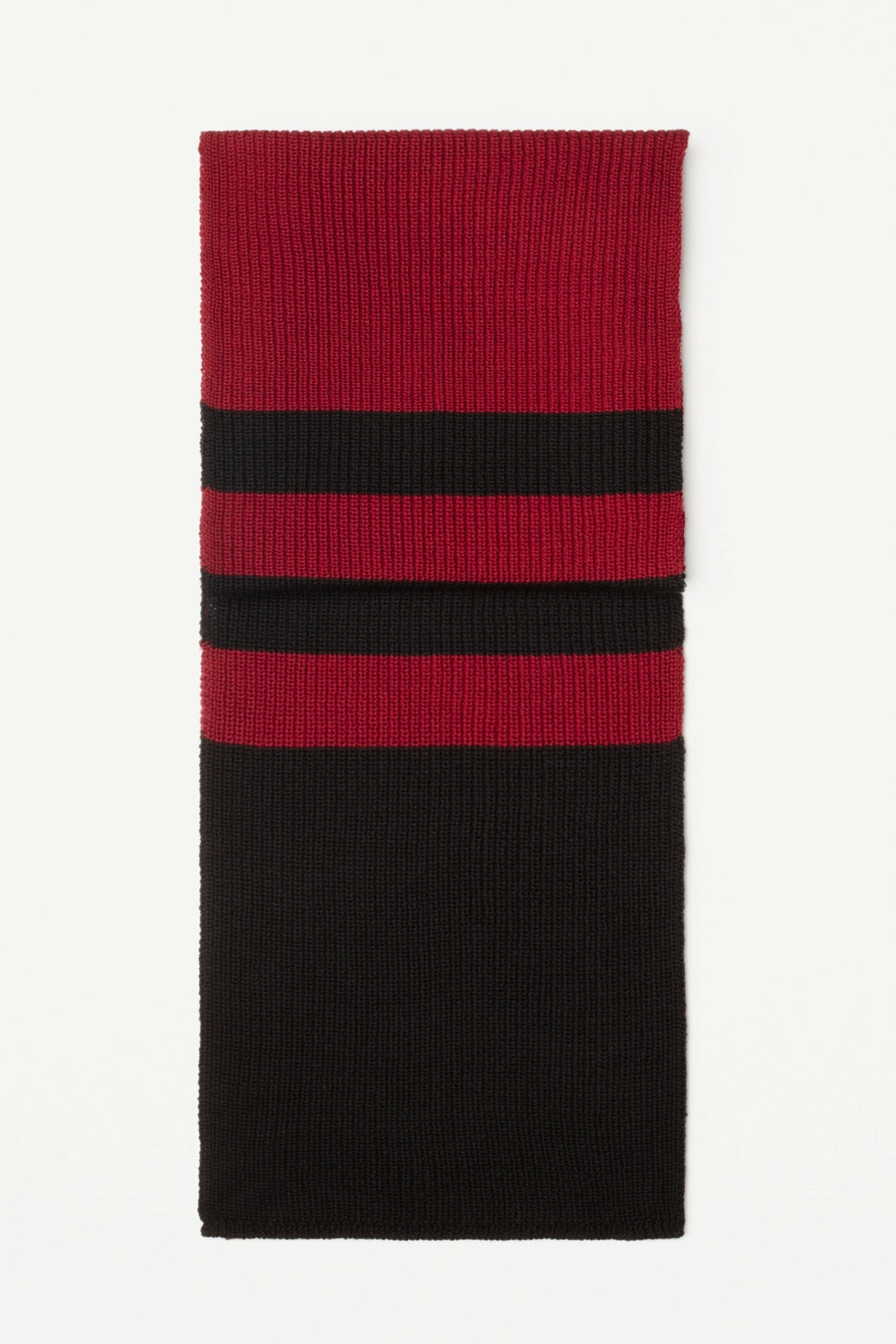 Echarpe laine rayée rouge et noir