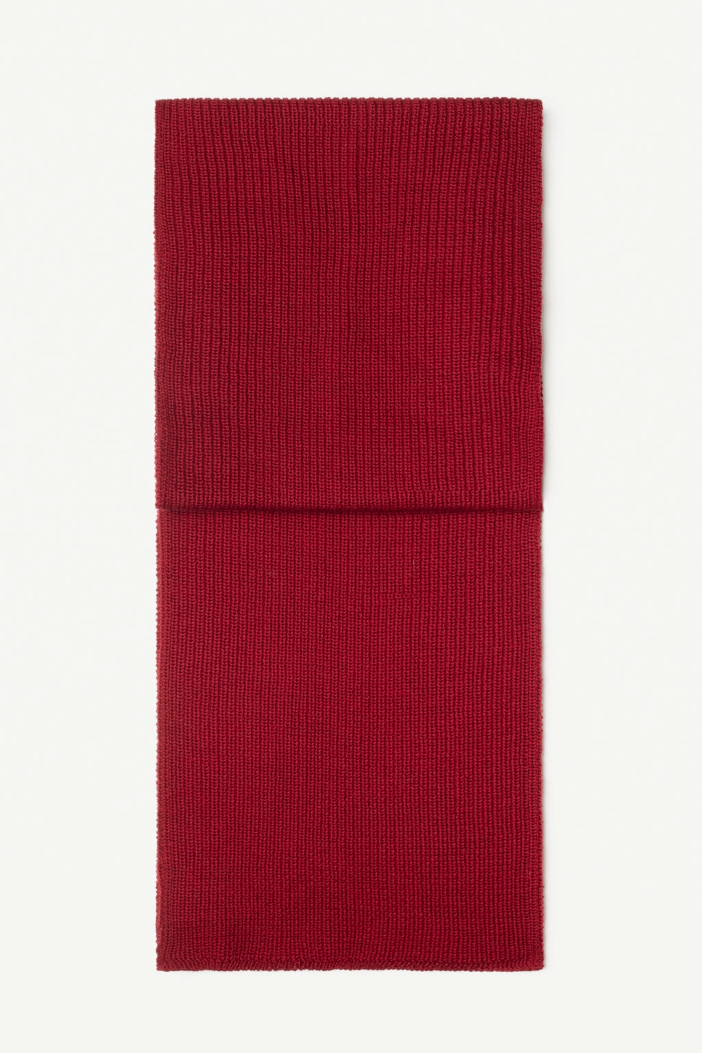 Echarpe unie laine mérinos rouge rubis