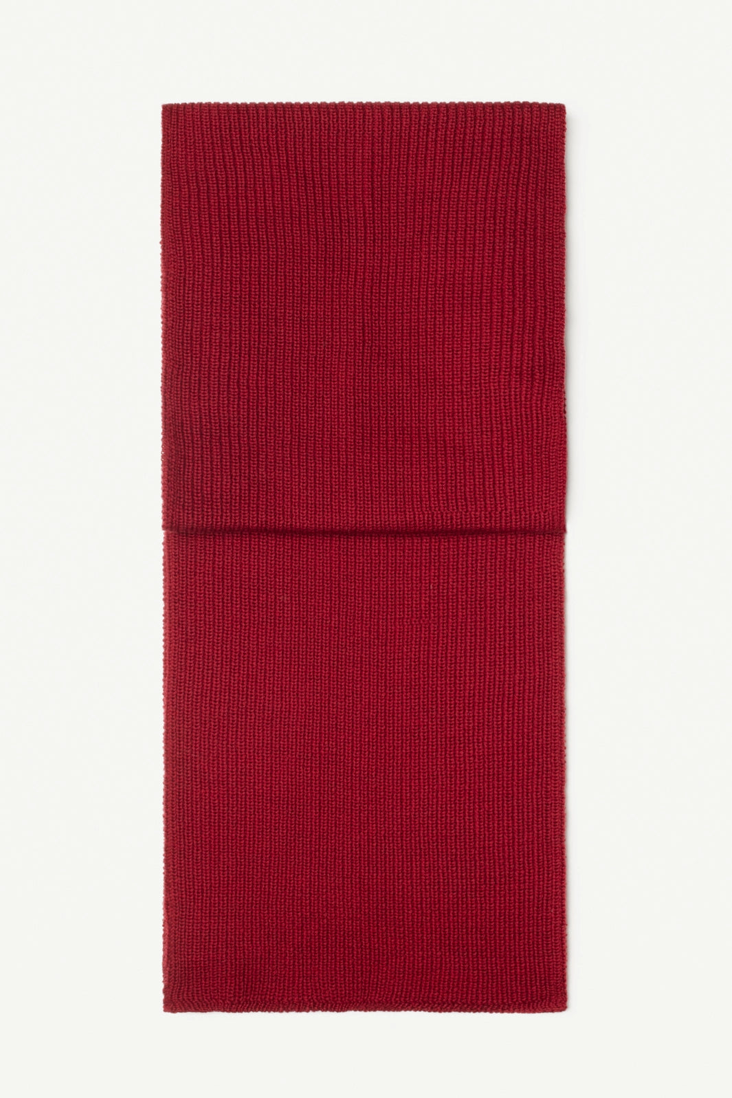 Echarpe unie laine mérinos rouge rubis