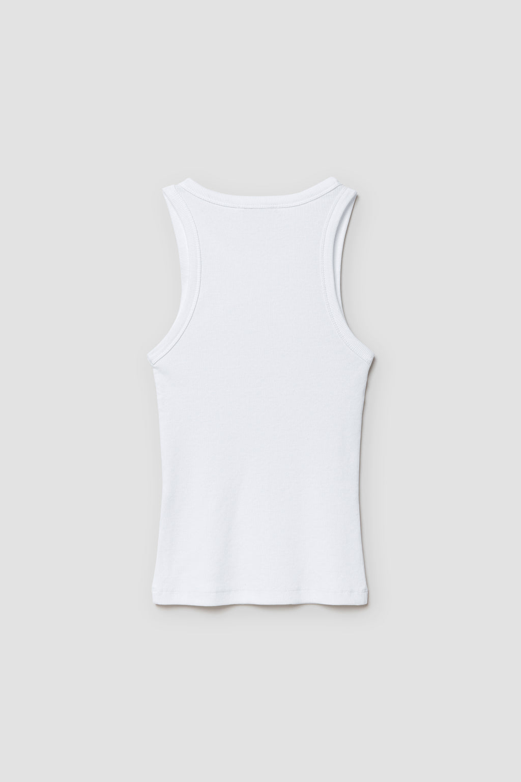 Débardeur Top Marcel blanc femme en coton Pima et élasthanne, vue de dos à plat.