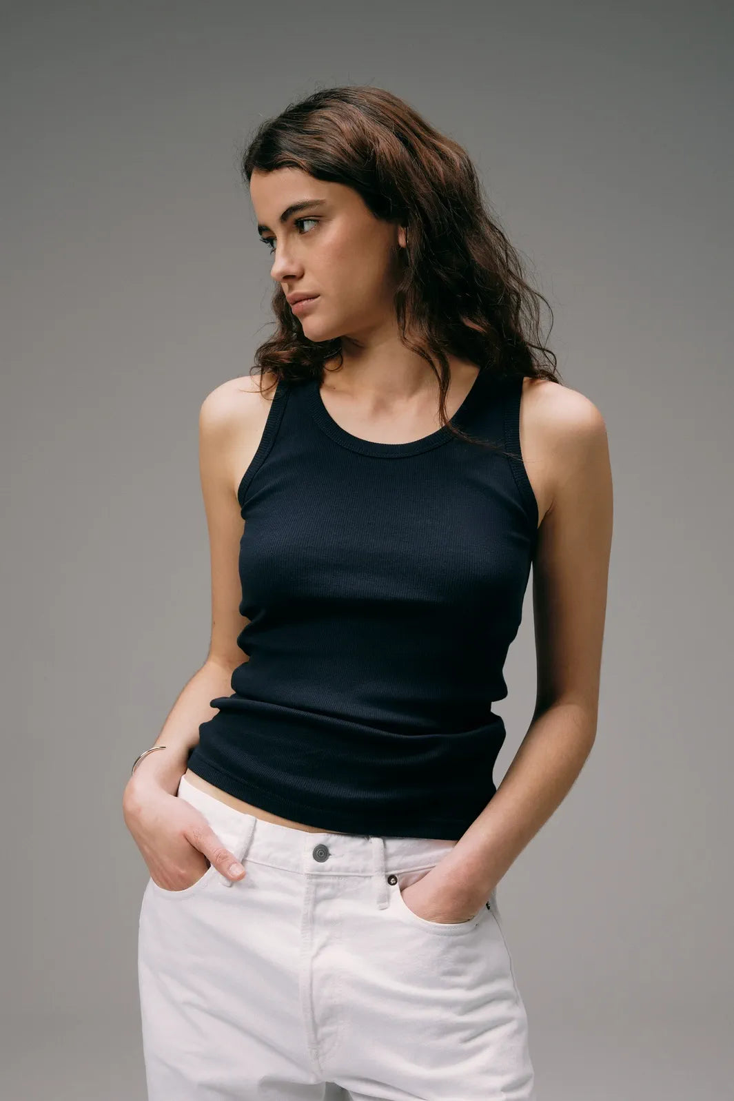 Débardeur Marcel Femme Bleu Marine