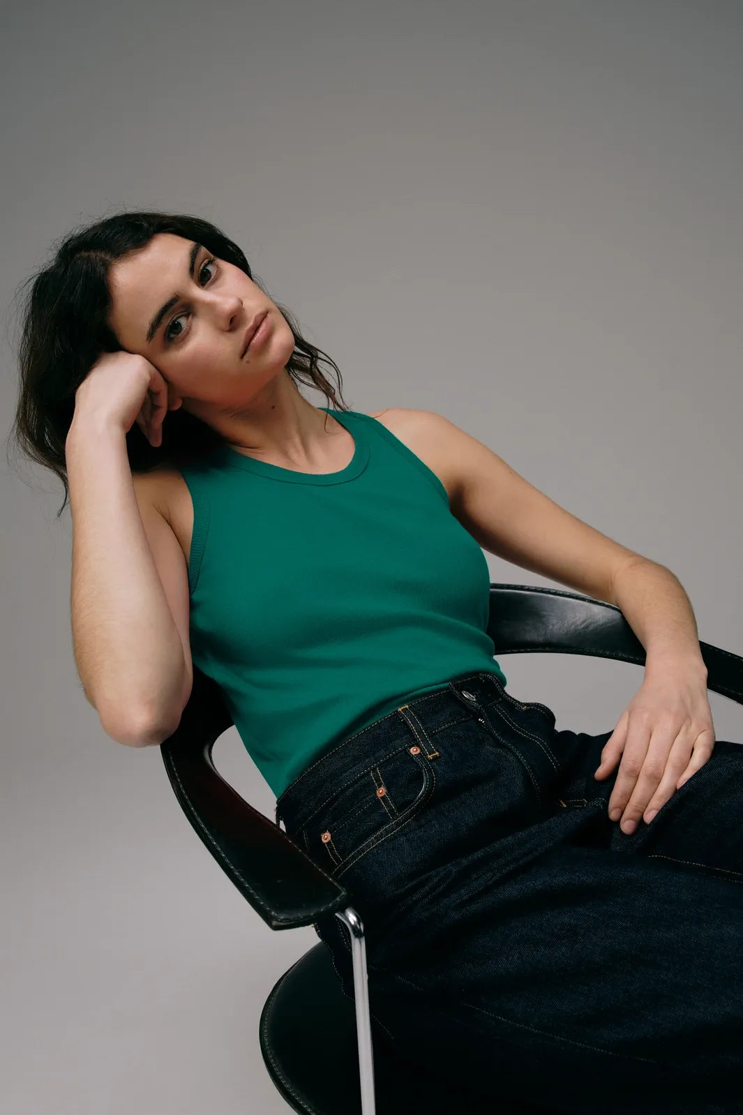 Débardeur Marcel Femme Vert Emeraude