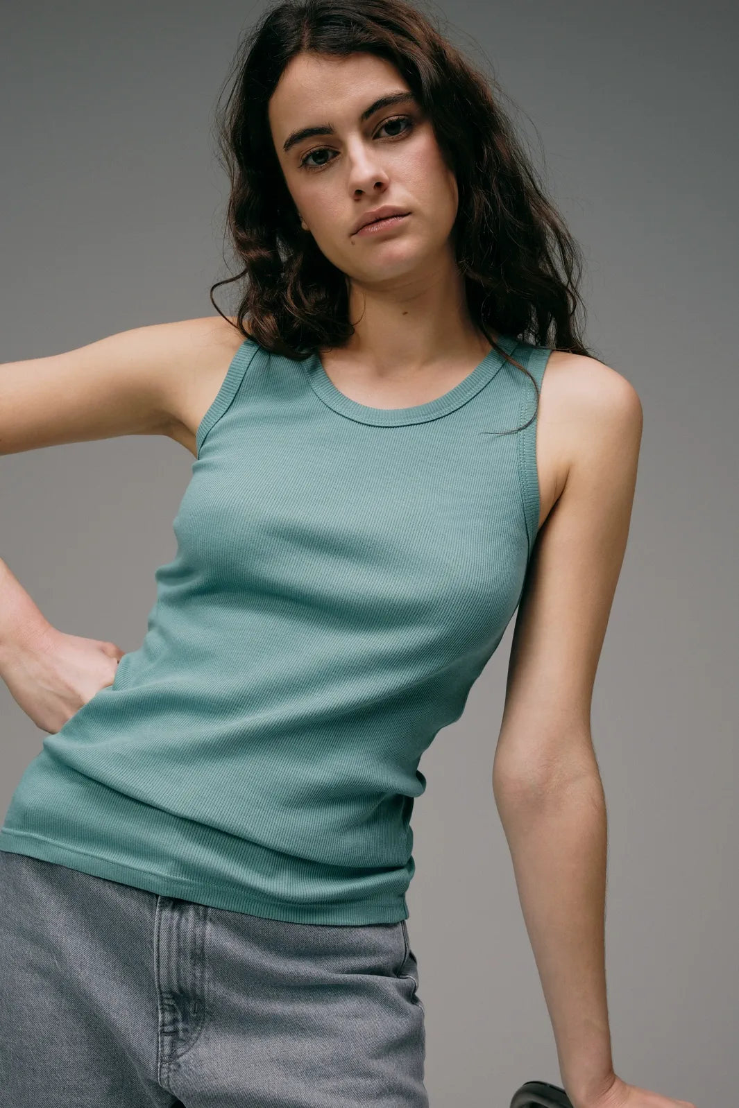 Débardeur Marcel Femme Vert Lagon