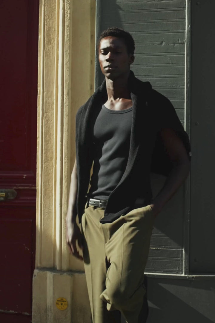 Débardeur Homme Marcel Signature - Noir Charbon