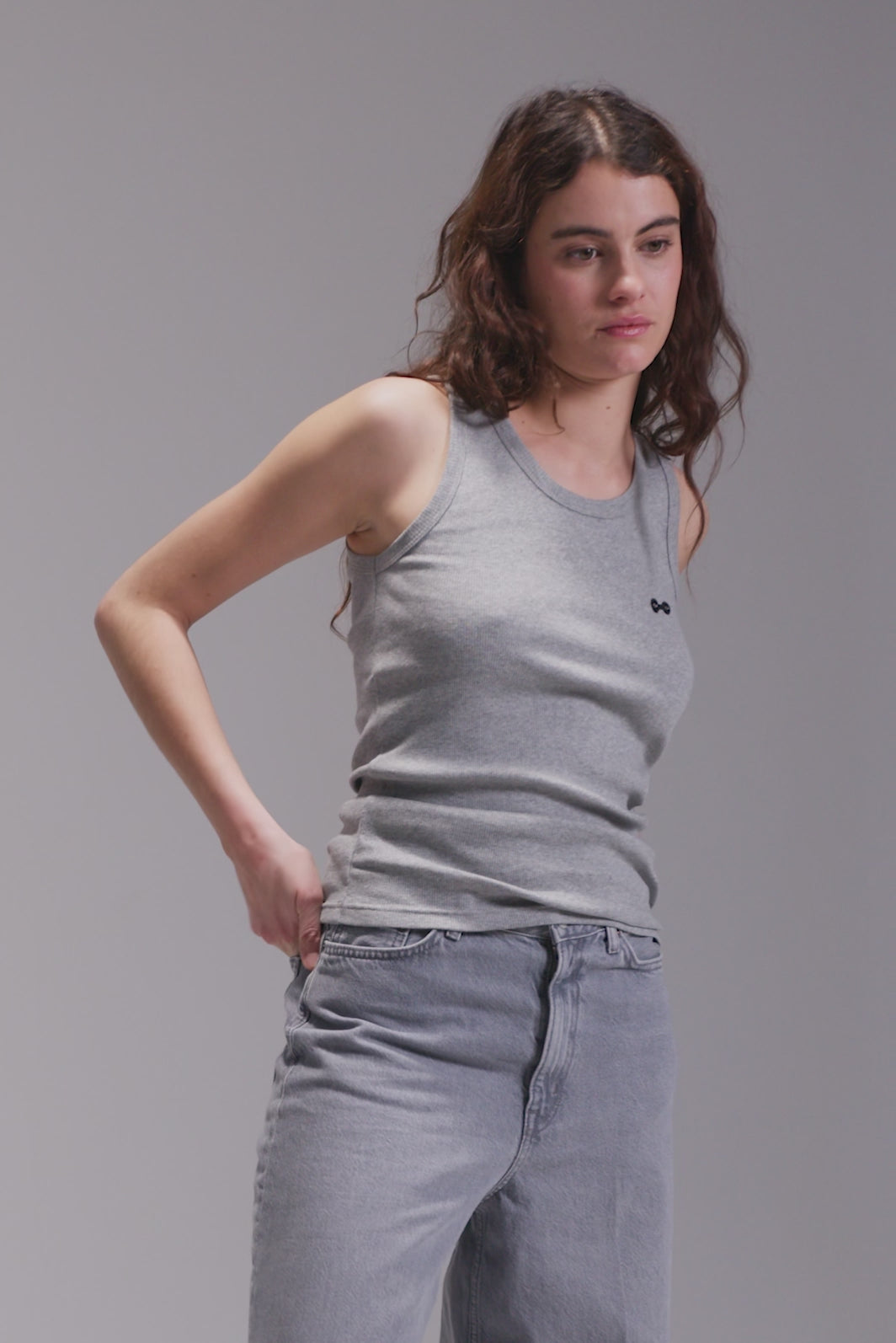 Débardeur Marcel Femme Gris