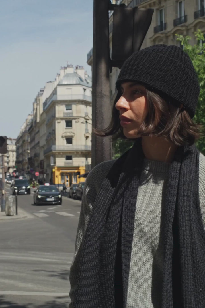 Pull Laine Mérinos  femme gris chaud et doux