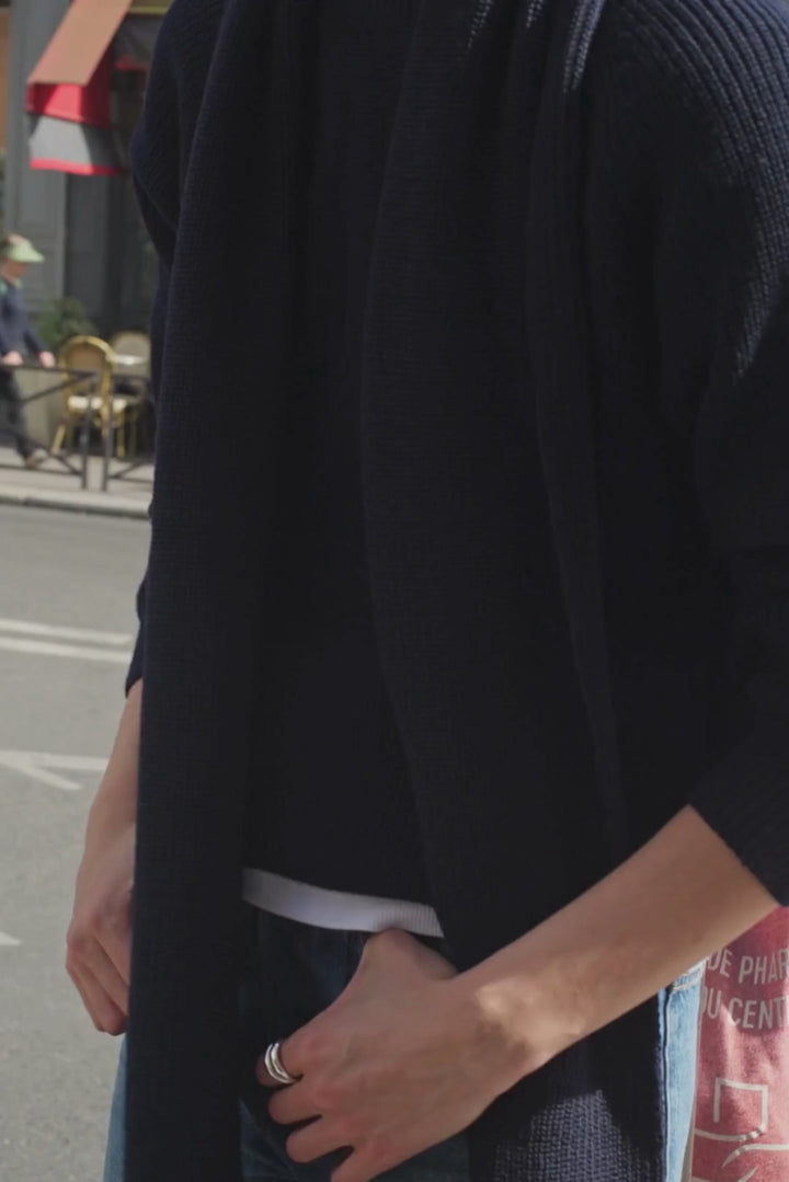 Pull Femme Marine en laine mérinos