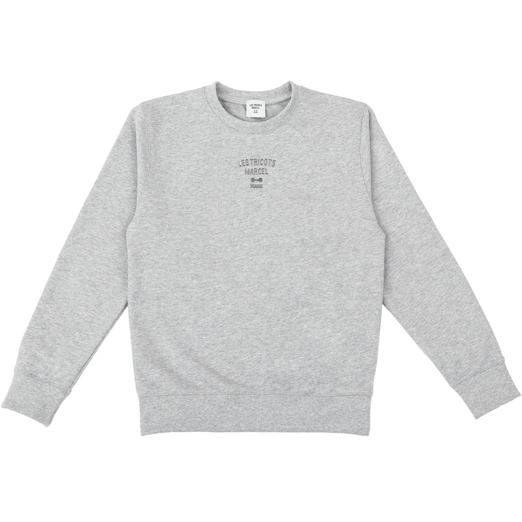 Sweat Marcel made in France et recyclé en coton polyester gris