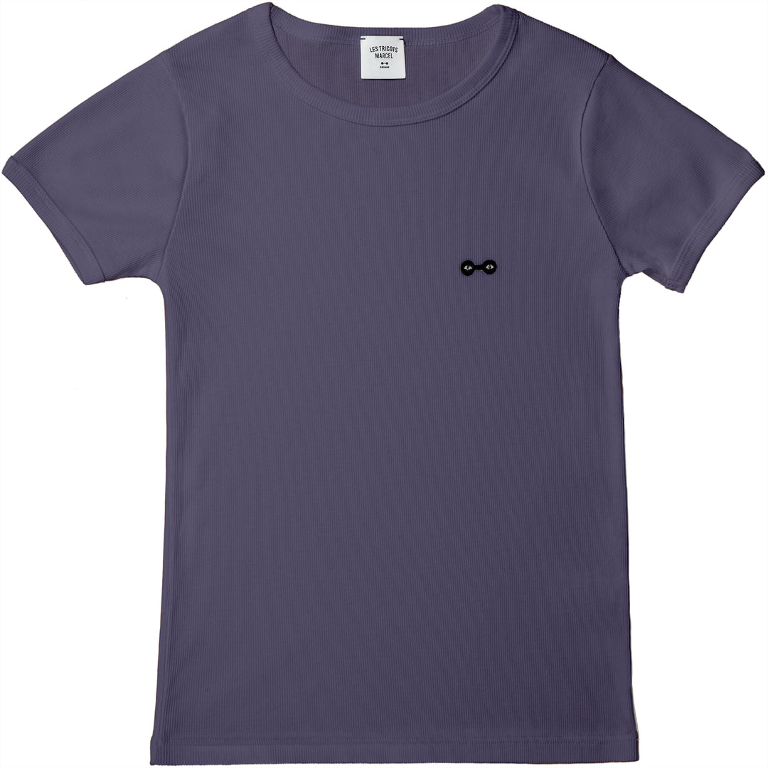 Maillot de Corps Lucien violet denim le tee shirt les tricots marcel